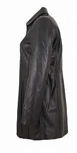 Женская куртка из натуральной кожи Maddox Nappa Длинная Черный synthetic.ua - Фото 1