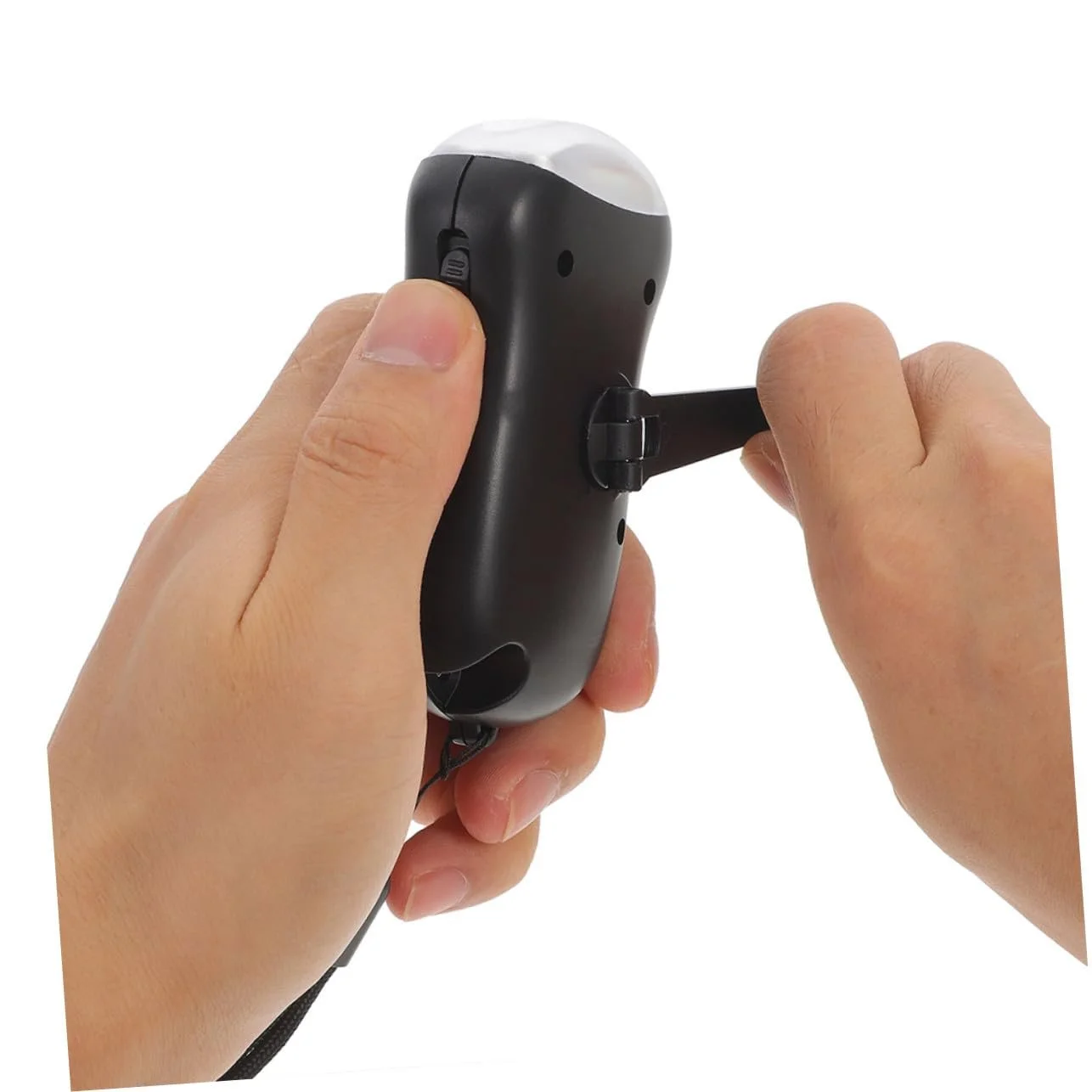 Ручной фонарь Holibanna 2 шт. LED с ручным приводом и солнечной зарядкой для кемпинга, походов, чрезвычайных ситуаций, для использования на открытом воздухе, черный и синий, фото №4