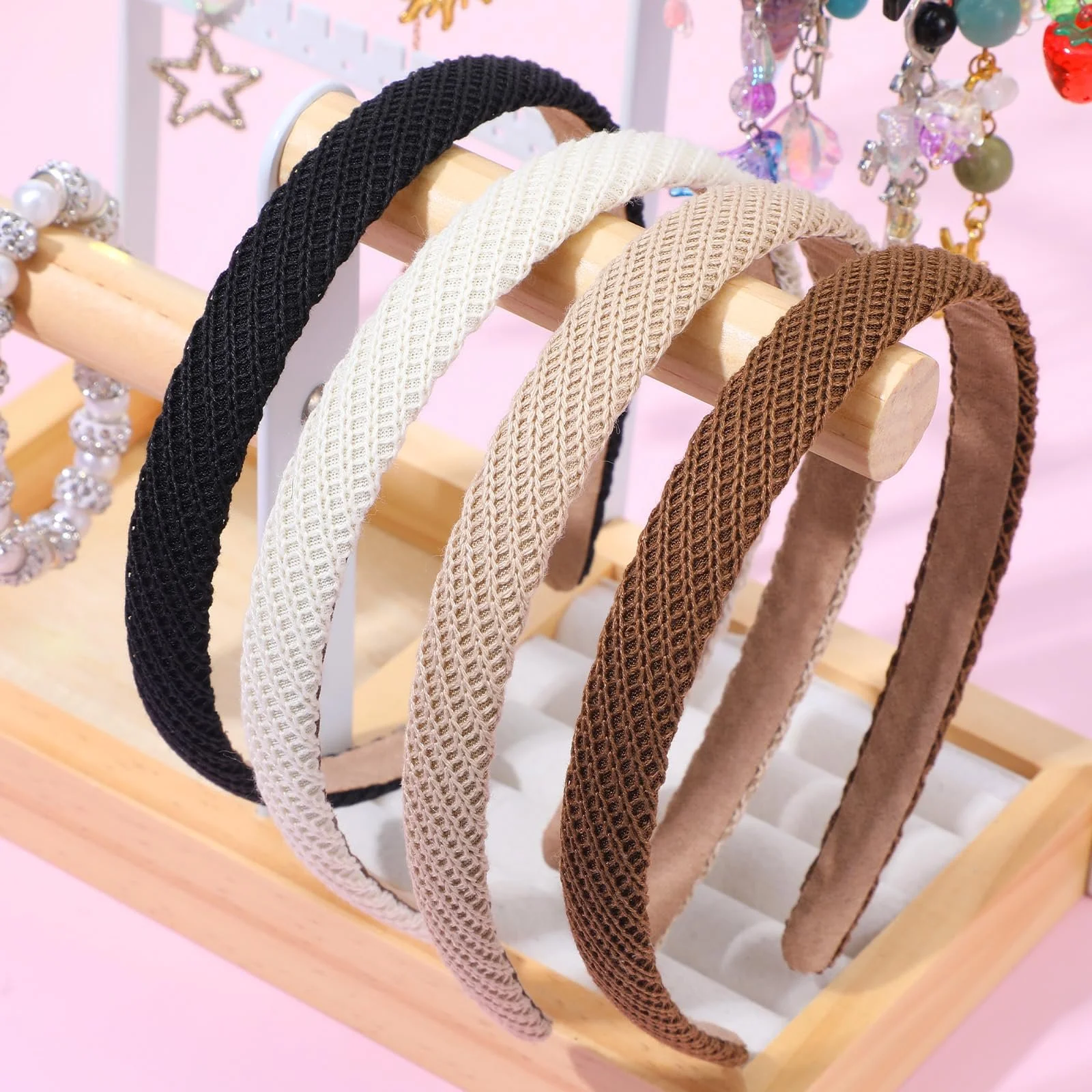 Набір плетених обручів на голову 4 шт, фото №4