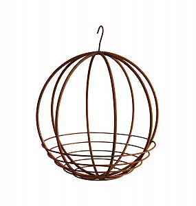 Підвісний кошик Bornhöft Садова куля 30 см металевий іржава патина - Фото 1