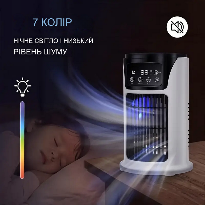 Увлажнитель и вентилятор 3 в 1 с подсветкой USB для дома и офиса BYM-901S, фото №2