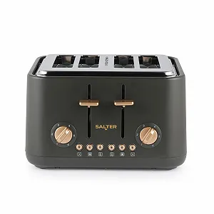 Тостер Salter Pebble EK5823CBVDE на 4 скибочки Широкий слот, 6 рівнів підсмажування, самоцентруючий слот, знімний піддон для крихт, функції розморожування/розігріву/скасування - Фото 1