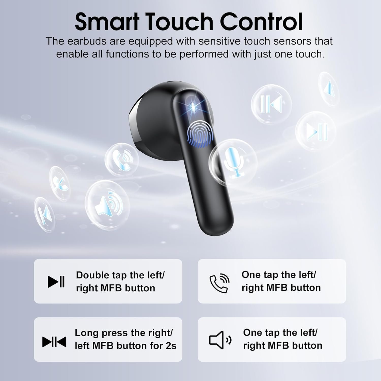 Беспроводные наушники Bluetooth 5.4 Cillso, водонепроницаемые, USB-C, LED дисплей, наушники с микрофоном с шумоподавлением, фото №3