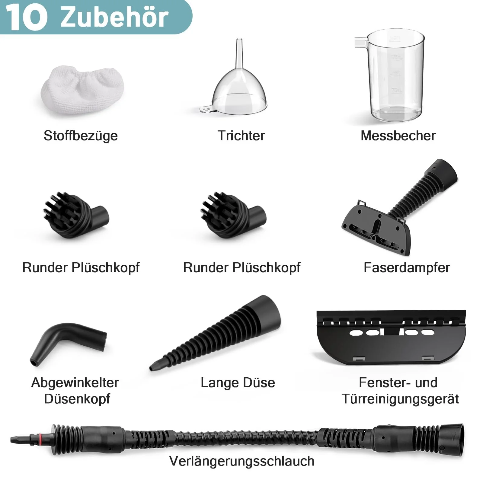 Пароочисник AKPIAN 1050Вт 350мл ручний з набором аксесуарів 10 шт., фото №7 Пароочисник AKPIAN 1050Вт 350мл ручний з набором аксесуарів 10 шт., фото №7