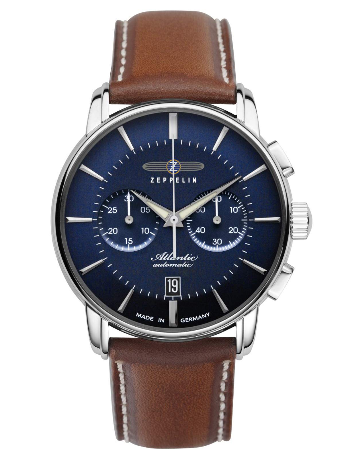 Годинник Zeppelin з шкіряним ремінцем Atlantic Automatic Chrono Сапфірове Покриття Скло K1 8422, фото №1
