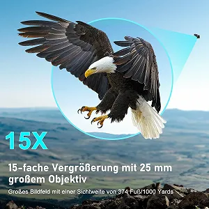 Бінокль 15x25 BAK4 FMC HD Водонепроникний Складаний synthetic.ua - Фото 1