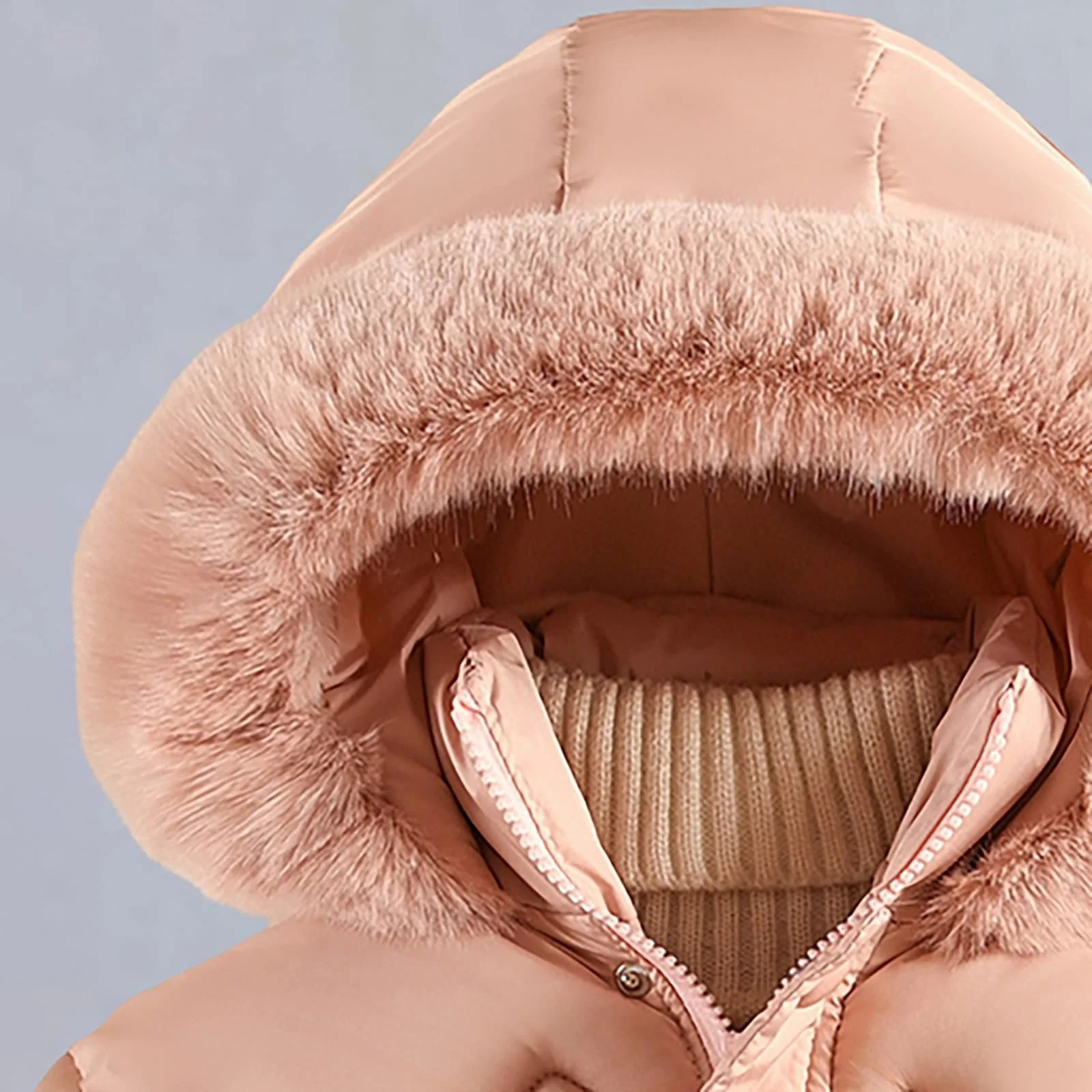 Зимова куртка для дівчат Sfwqoifou, тепла дитяча з хутряним капюшоном, фото №7