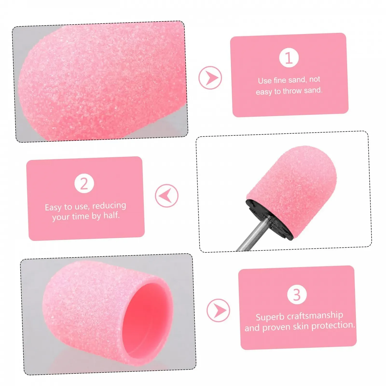 Набор для маникюра Healvian 10 штук, колпачки для шлифовки ногтей, для нейл-арта, фото №4