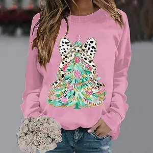 Женский Свитшот Модный Повседневный Теплый Длинный рукав Круглый вырез Мягкий С принтом synthetic.ua - Фото 1