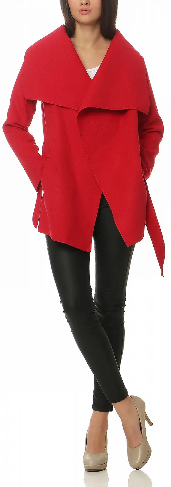 Коротке пальто Malito з каскадним вирізом, фото №4