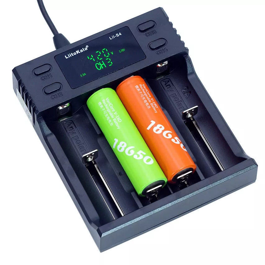 Универсальное зарядное устройство Liitokala Lii-S4 4 канала Ni-Mh/Li-ion/LiFePo4 USB LCD, фото №4 Универсальное зарядное устройство Liitokala Lii-S4 4 канала Ni-Mh/Li-ion/LiFePo4 USB LCD, фото №4