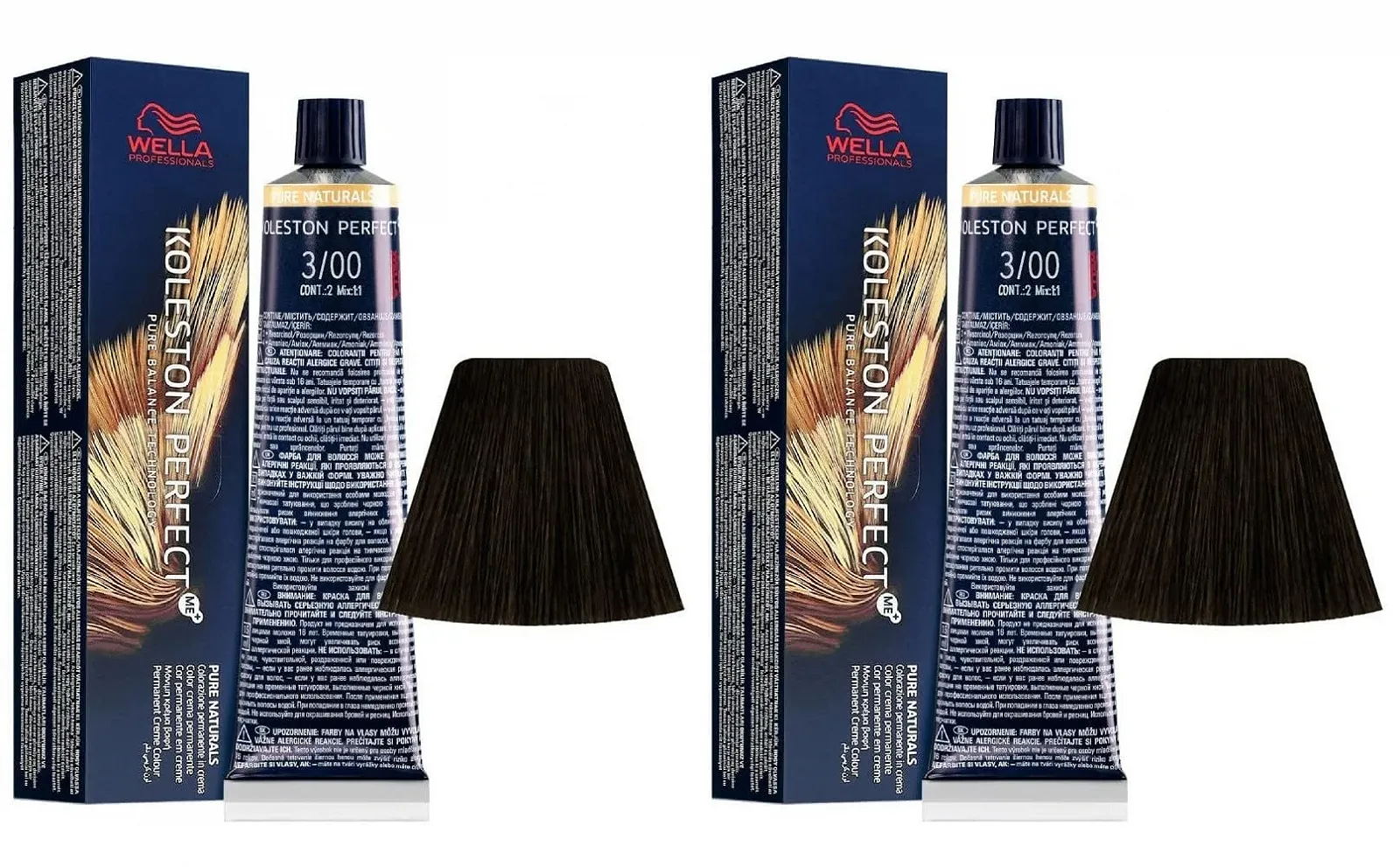 Фарба Wella Koleston Perfect ME+ Pure Naturals 3/00 Темний Коричневий Натуральний Інтенсивний, 60 мл, 2 шт в упаковці, фото №1 Фарба Wella Koleston Perfect ME+ Pure Naturals 3/00 Темний Коричневий Натуральний Інтенсивний, 60 мл, 2 шт в упаковці, фото №1