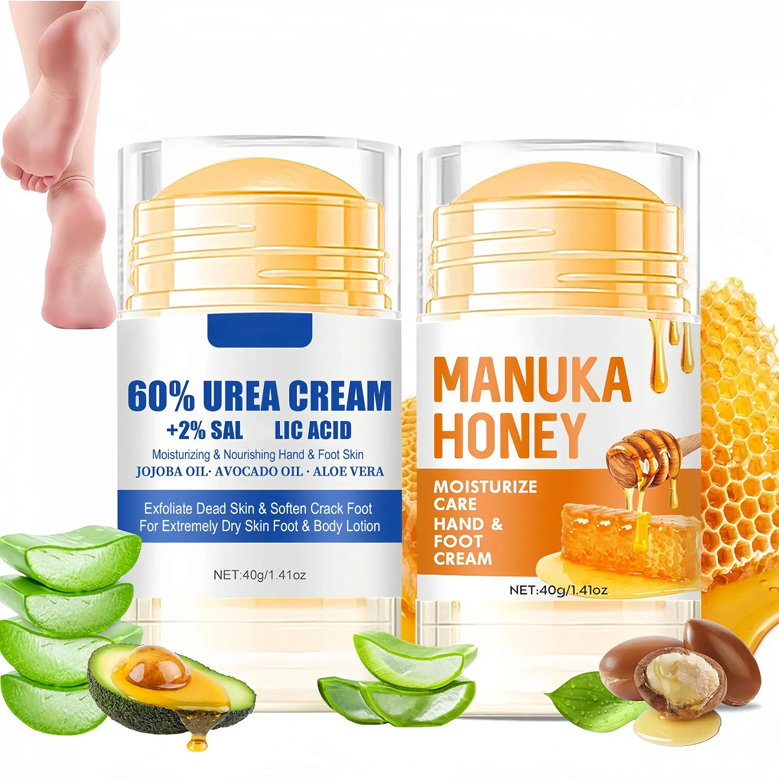 Набор для ухода за ногами Hydrating and Anti-Cracking Urea 60% для очень сухой кожи 2 шт., фото №1