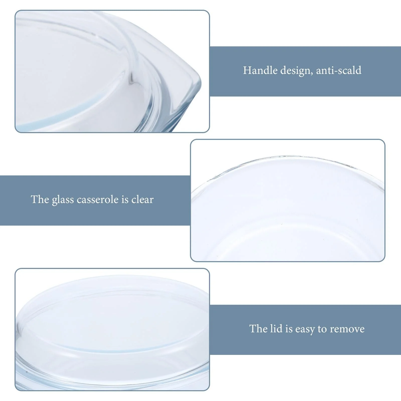 Форма для запікання скляна жаростійка з кришкою для мікрохвильової печі та посудомийної машини, фото №9