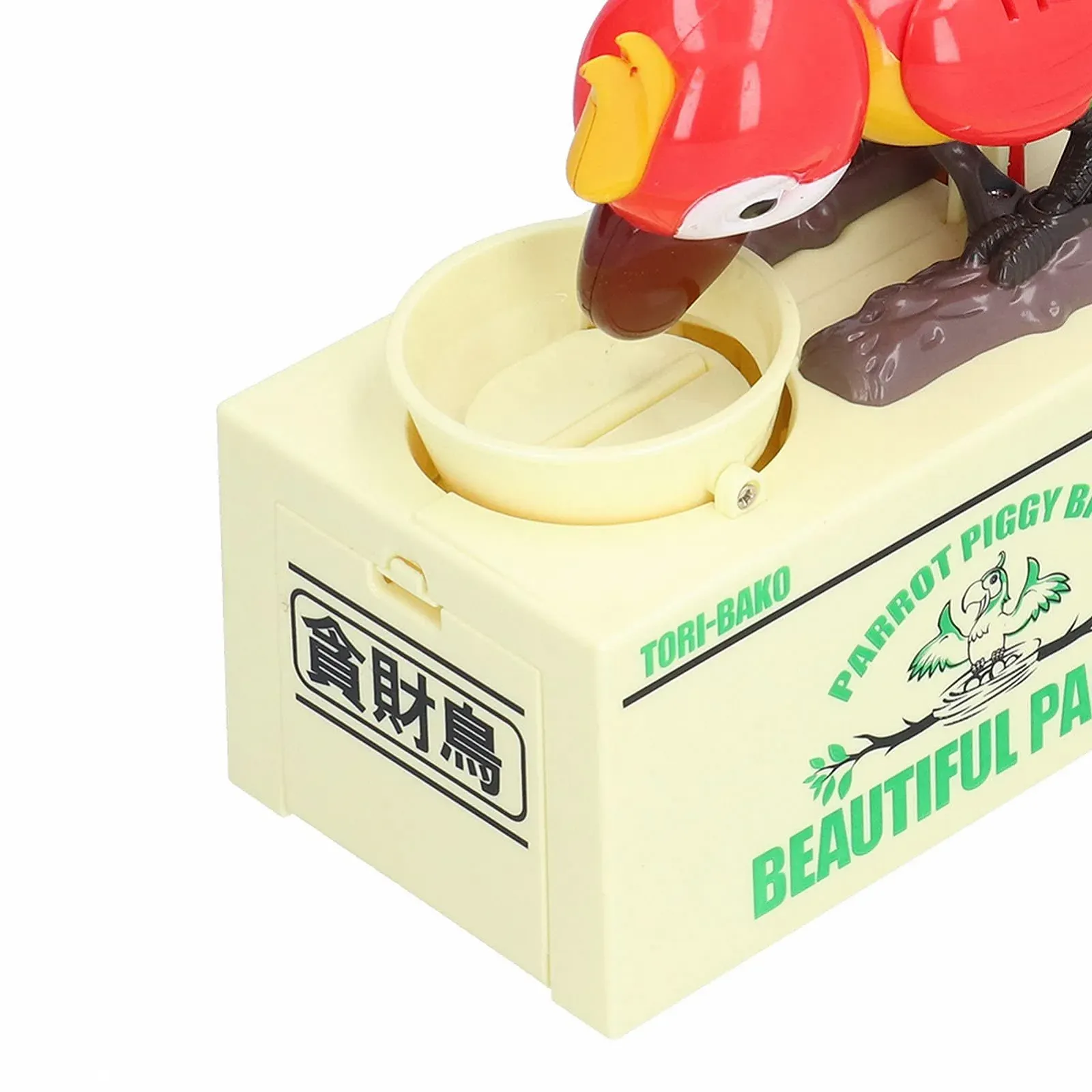 Скарбничка інтерактивна Папуга Пластикова Червона на батарейках, фото №8