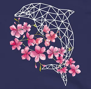 Світшот Shirtracer Дитячий з малюнком тварин дельфін з квітами та дівчаток synthetic.ua - Фото 1