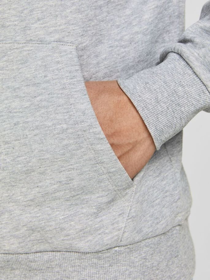 Світшот JJLEO SWEAT HOOD 12200768-Light Grey Melange Jack&Jones Сірий L, фото №4