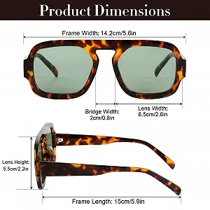 Солнцезащитные очки Beipegin Квадратные Ретро Ночное видение UV400 Черный/оранжевый+Черепаховый/зеленый synthetic.ua - Фото 1