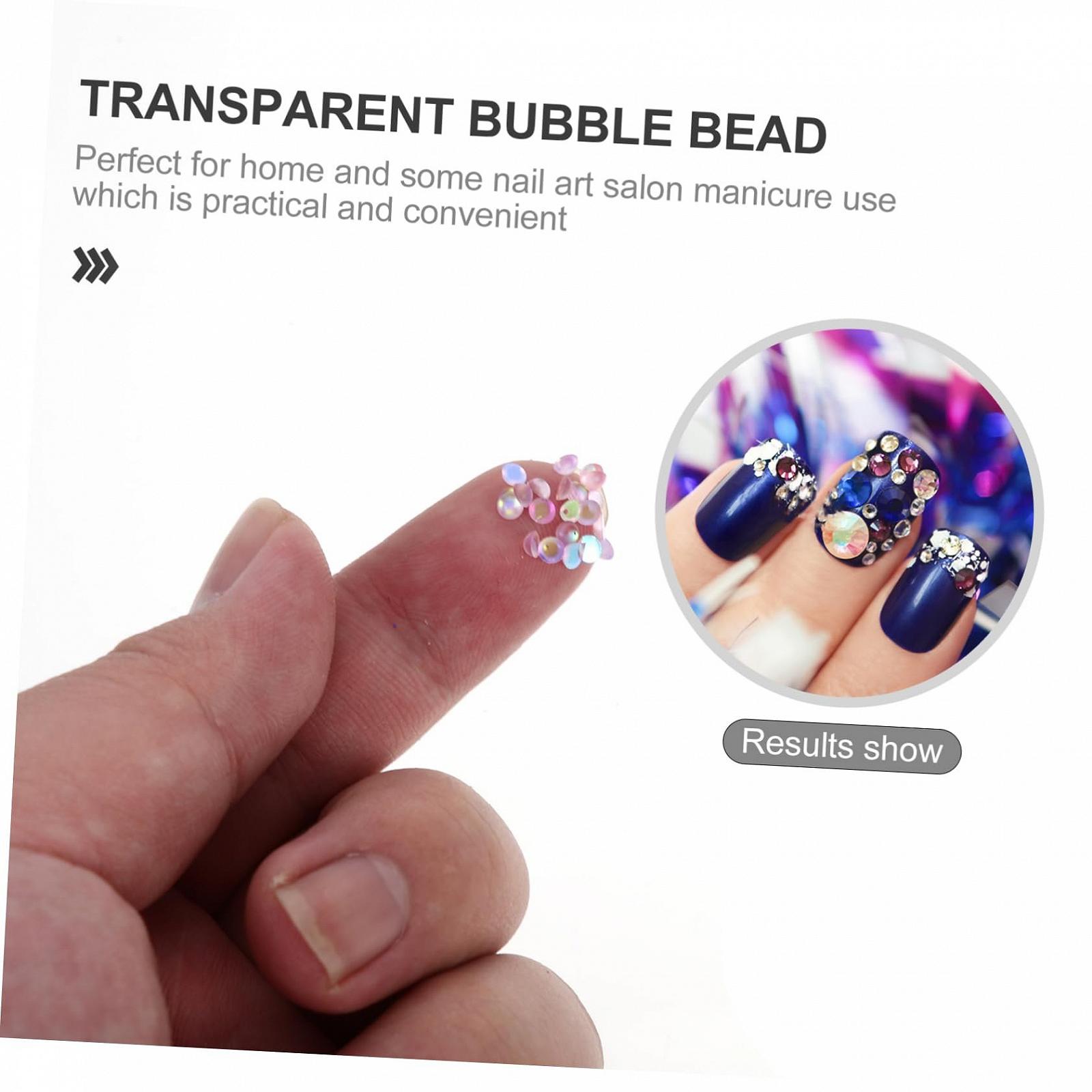 WOONEKY Набір смоли для манікюру 6 пласких бульбашок Декорації для нігтів, фото №6