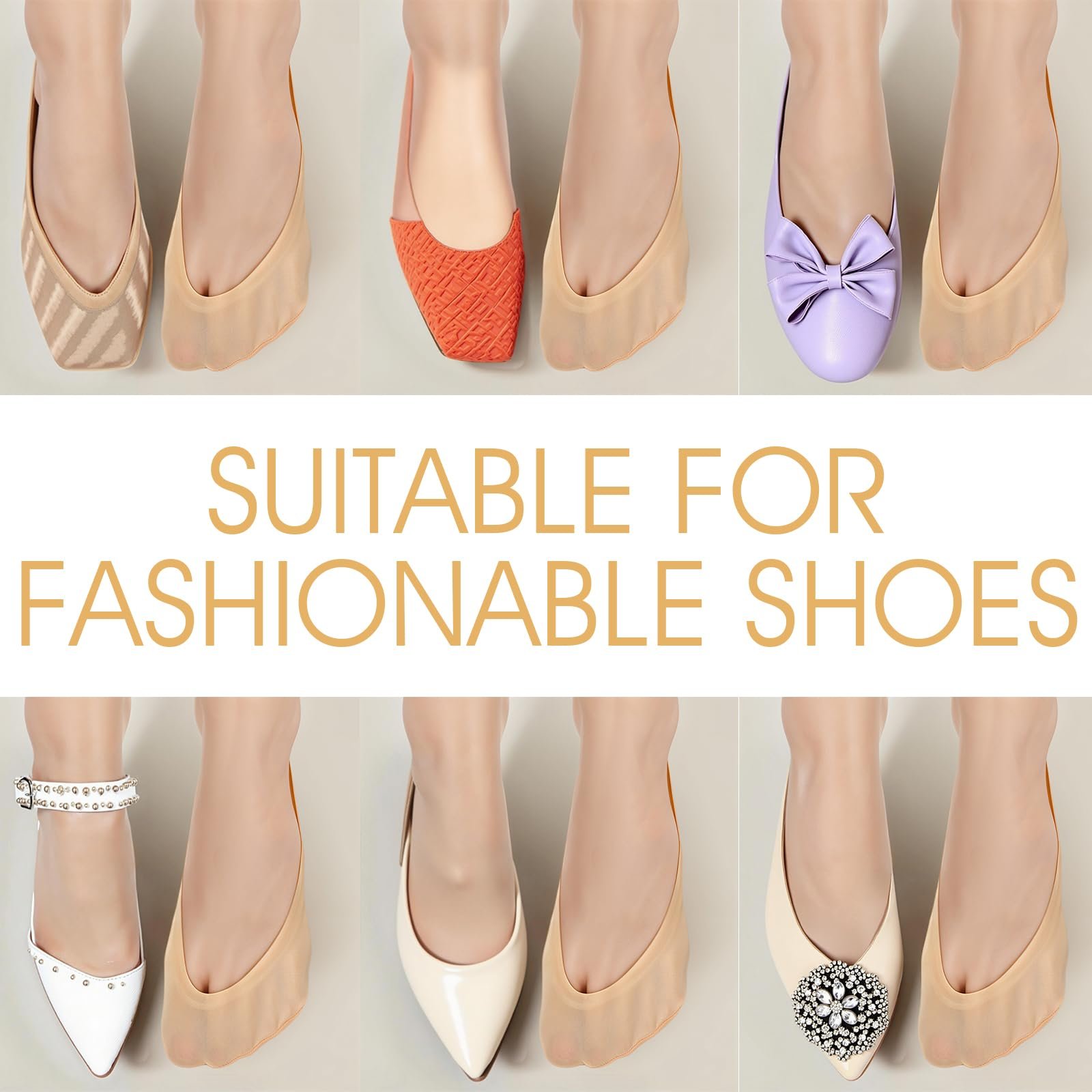 Балетки Ouligay, 3 пары, невидимые носки, дышащие, шелк, для кроссовок, противоскользящие, короткие летние носки для балеток, лоферов, каблуков, один размер, фото №5