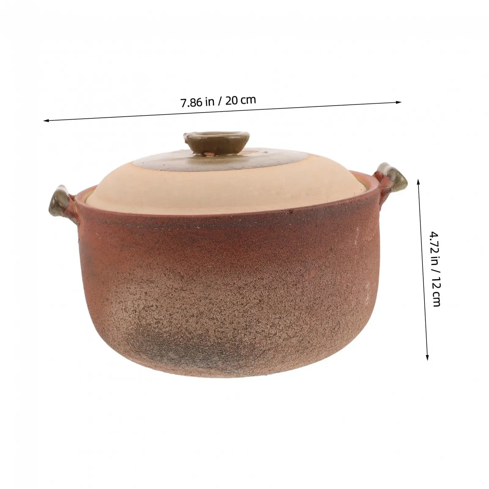 Терракотовая кастрюля LABRIMP с ручкой для тушения и супов цвет земляной, фото №2