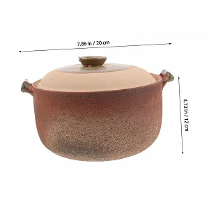 Терракотовая кастрюля LABRIMP с ручкой для тушения и супов цвет земляной synthetic.ua - Фото 1