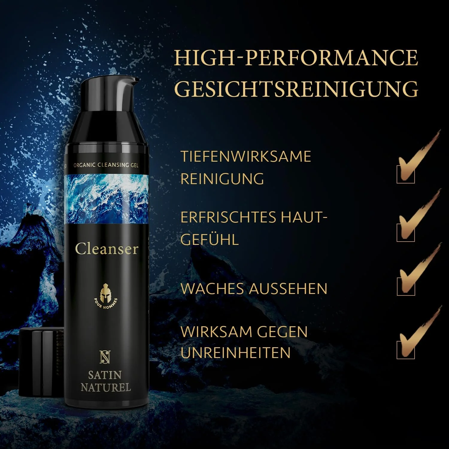 Органічний Засіб для Вмивання для Чоловіків Satin Naturel Aloe Vera & Hops 75 мл, фото №2