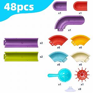 Игрушка для ванны Набор из 48 шт.: DIY Мраморный трек для ванны synthetic.ua - Фото 1