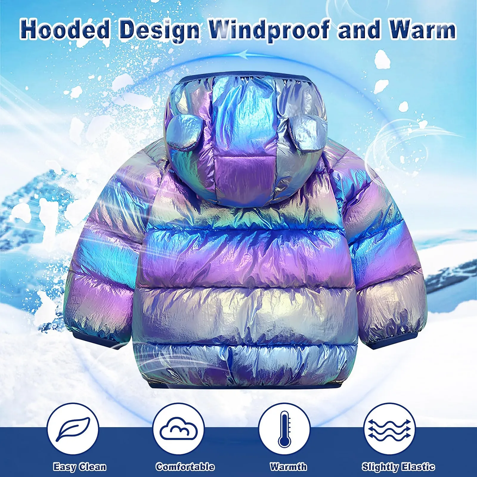 Зимова куртка JinBei для хлопчиків і дівчаток, стьобана, фото №3