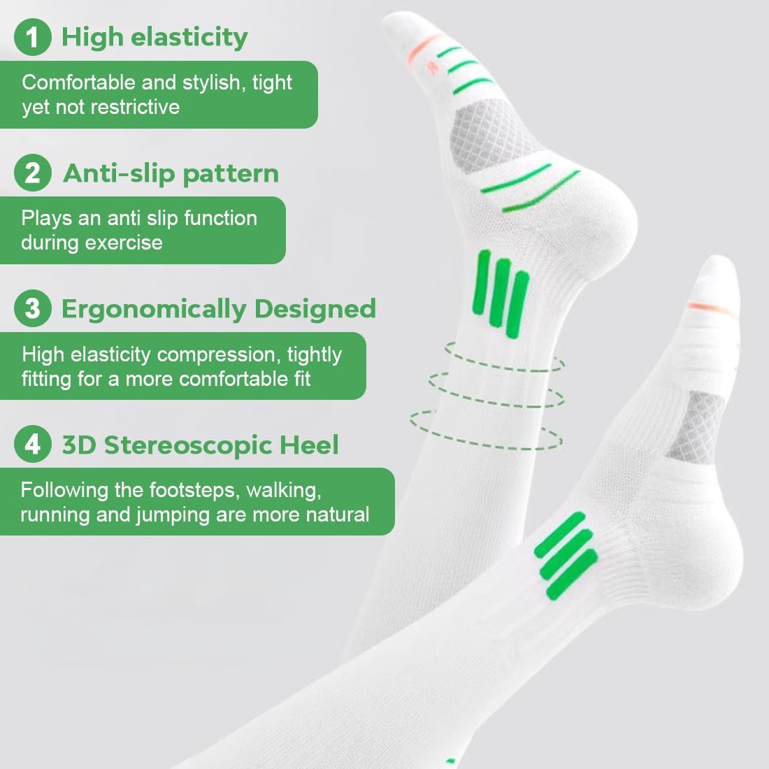 Компресійні шкарпетки 2 пари Чорний + Білий, фото №4