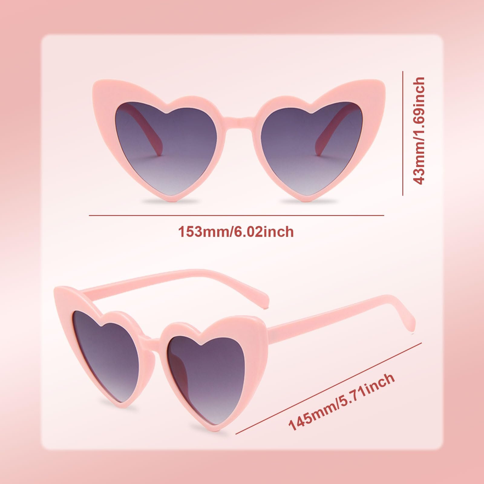 Сонцезахисні Окуляри Серцеподібні MIVAIUN Набір з 4 Вінтажні, фото №2