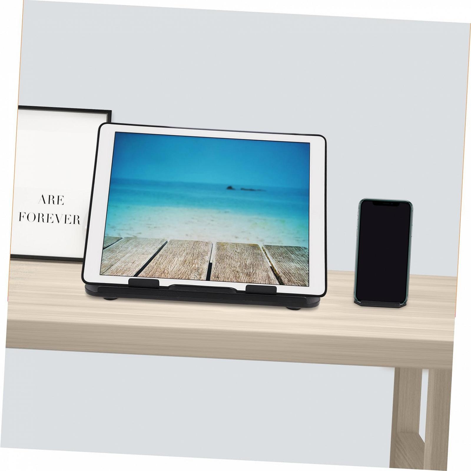 Складная подставка для ноутбука с вращающимся дизайном Нескользящая приподнятая настольная подставка для эргономичной работы Встроенный держатель для мобильного телефона для дома, офиса и путешествий, фото №6