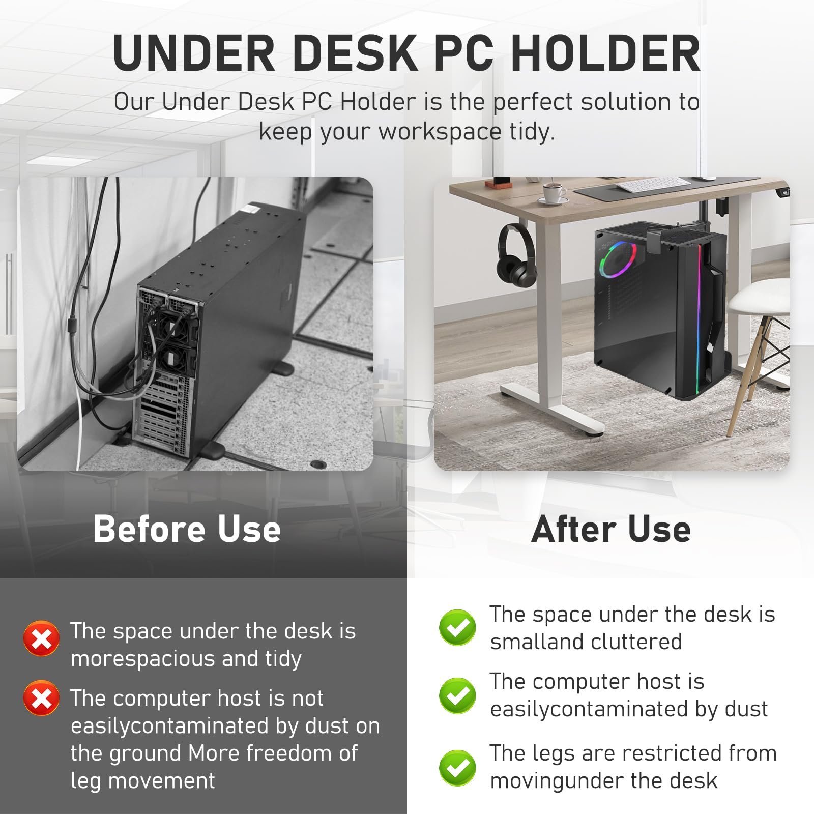 Тримач для ПК регульований 50-530 мм, ширина 135-225 мм до 35 кг, фото №5