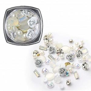 3D Стразы для ногтей Разные самоцветы Микс Шарм Ювелирные изделия с розами Гель Блестки для украшения ногтей synthetic.ua - Фото 1