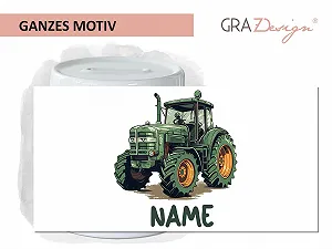 Скарбничка GRAZDesign Трактор Іменна Керамічна synthetic.ua - Фото 1