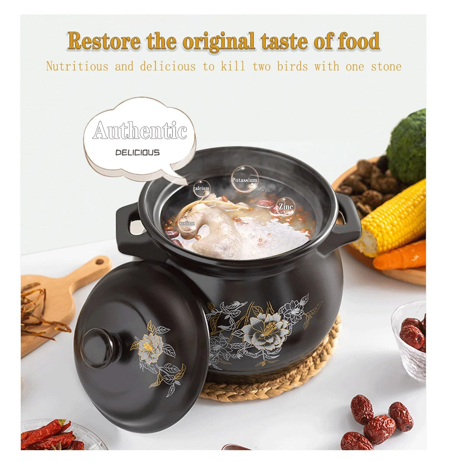 Кастрюля глиняная терракотовая, керамическая, глазурованная, фото №2