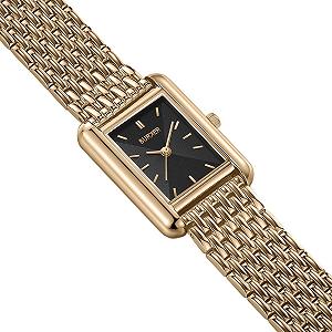 Часы Burker Watches Chloe Золотой Белый - Квадратные женские часы 28 мм synthetic.ua - Фото 1