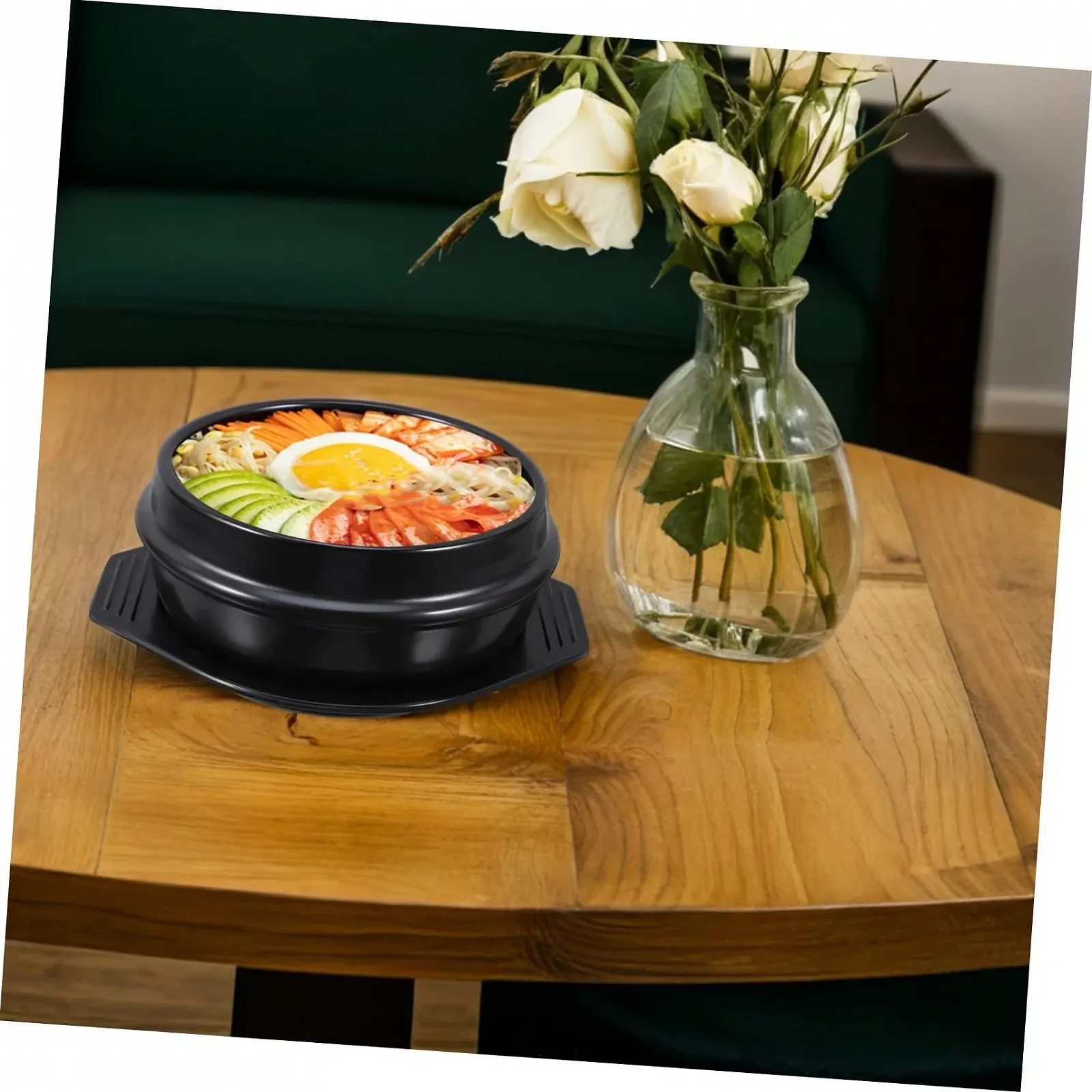 Кастрюля керамическая для риса с подставкой энергосберегающая для тушения и бибимбапа, фото №6