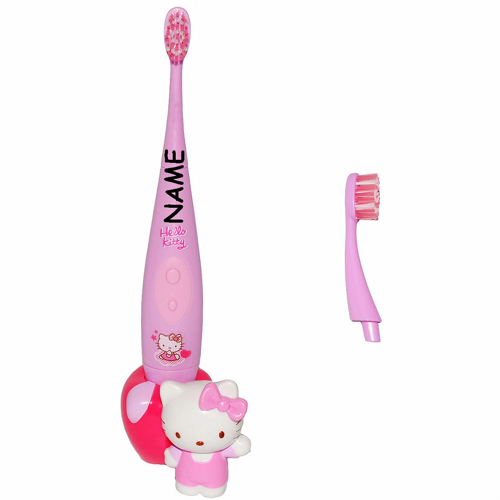 Електронна звукова зубна щітка Hello Kitty набір із 3 предметів на батарейках, фото №3