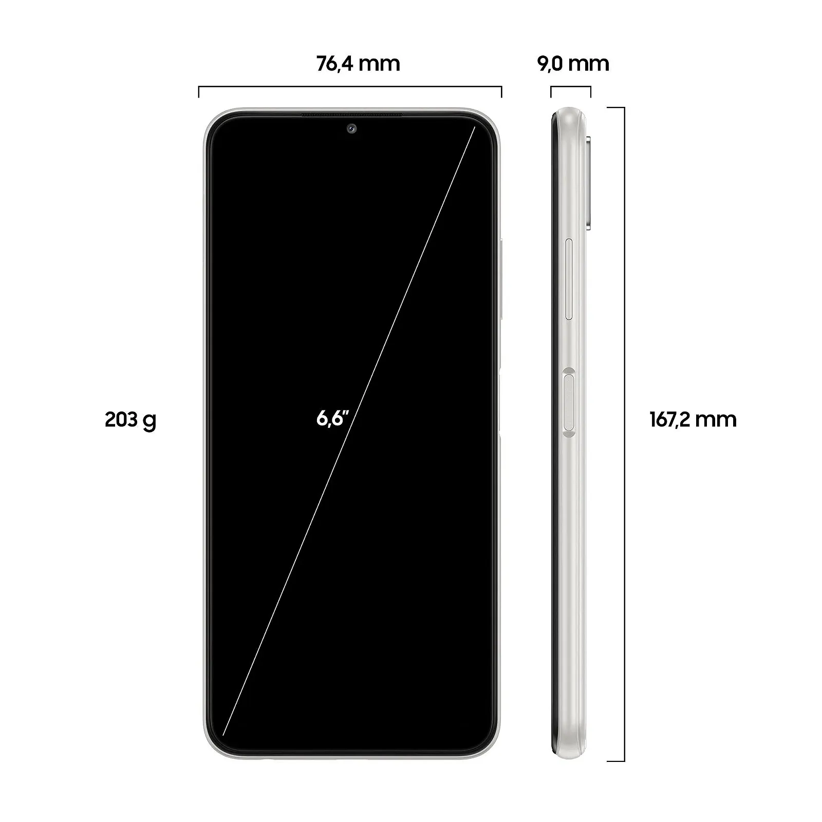 Смартфон Samsung Galaxy A22 5G 6.6", 128 GB, Белый, фото №2