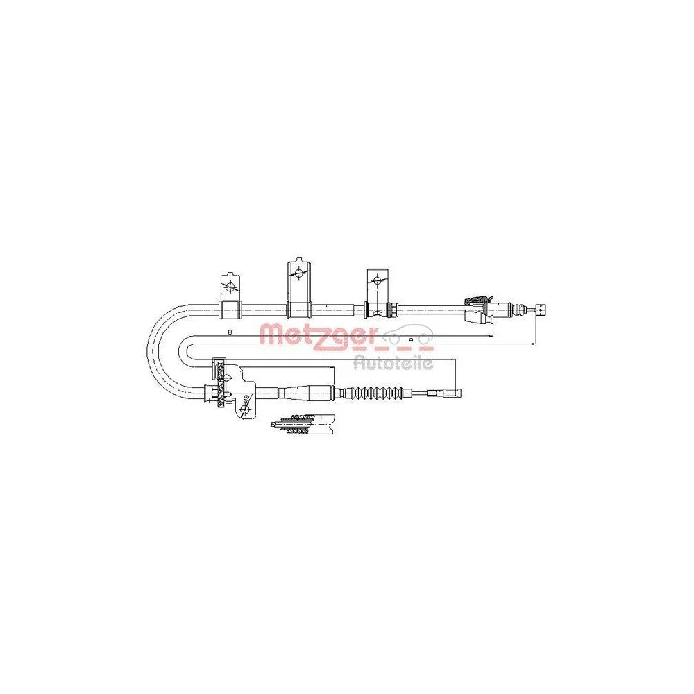 Трос стоянкового гальма METZGER 17.6021 задній лівий для KIA, фото №1