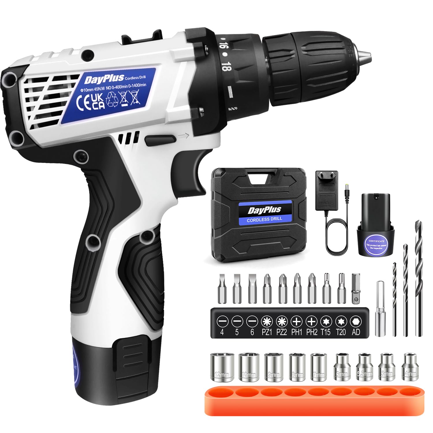 Шурупокрут Cordless 16.8 V 1500 мАг з 18+1 рівнями крутного моменту та безключовим патроном для свердлення, фото №1