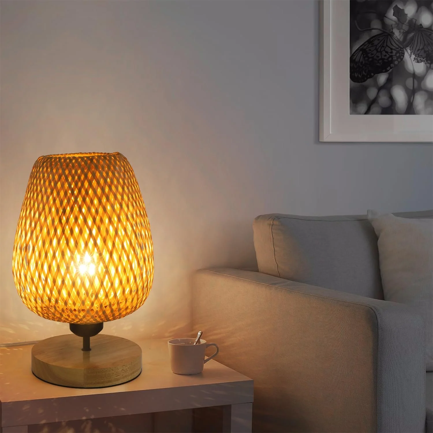Настільна лампа LED Comely Modern Rattan Bamboo Wood E27 60 Вт Wood, фото №9