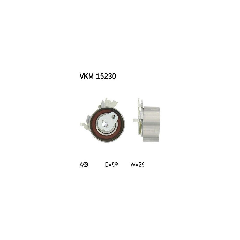 Натяжной ролик ремня ГРМ SKF VKM 15230 для OPEL VAUXHALL CHEVROLET DAEWOO, нижний, фото №1