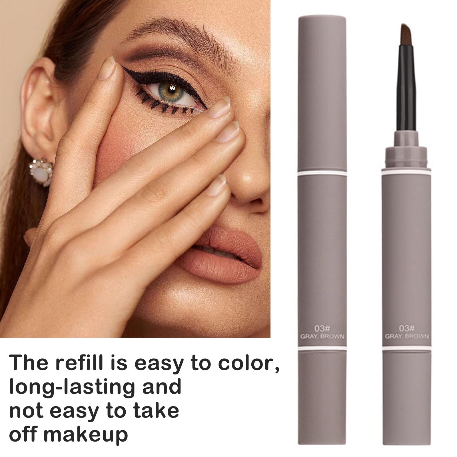 Карандаш для бровей для подчёркнутого, стойкого результата, натуральный мягкий макияж, фото №5