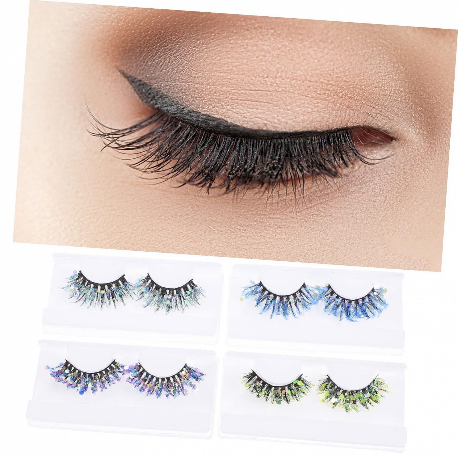 Набір Angoily 4 пари Пайєтки Вії Halloween Глітер 3D Штучні Натуральні Густі, фото №7 Набір Angoily 4 пари Пайєтки Вії Halloween Глітер 3D Штучні Натуральні Густі, фото №7