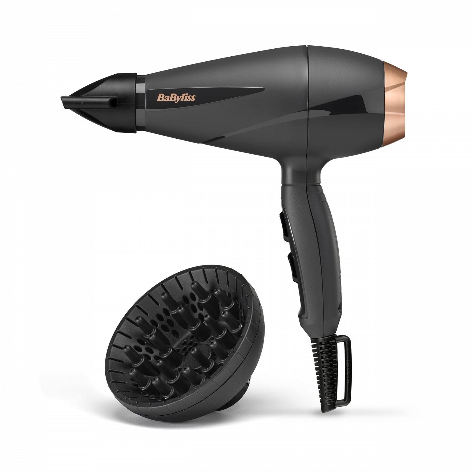 Фен BaByliss Smooth Pro 6709DE, 2100 Вт, с диффузором, ионная технология, 3 температурных режима, 2 скорости, черный, фото №1