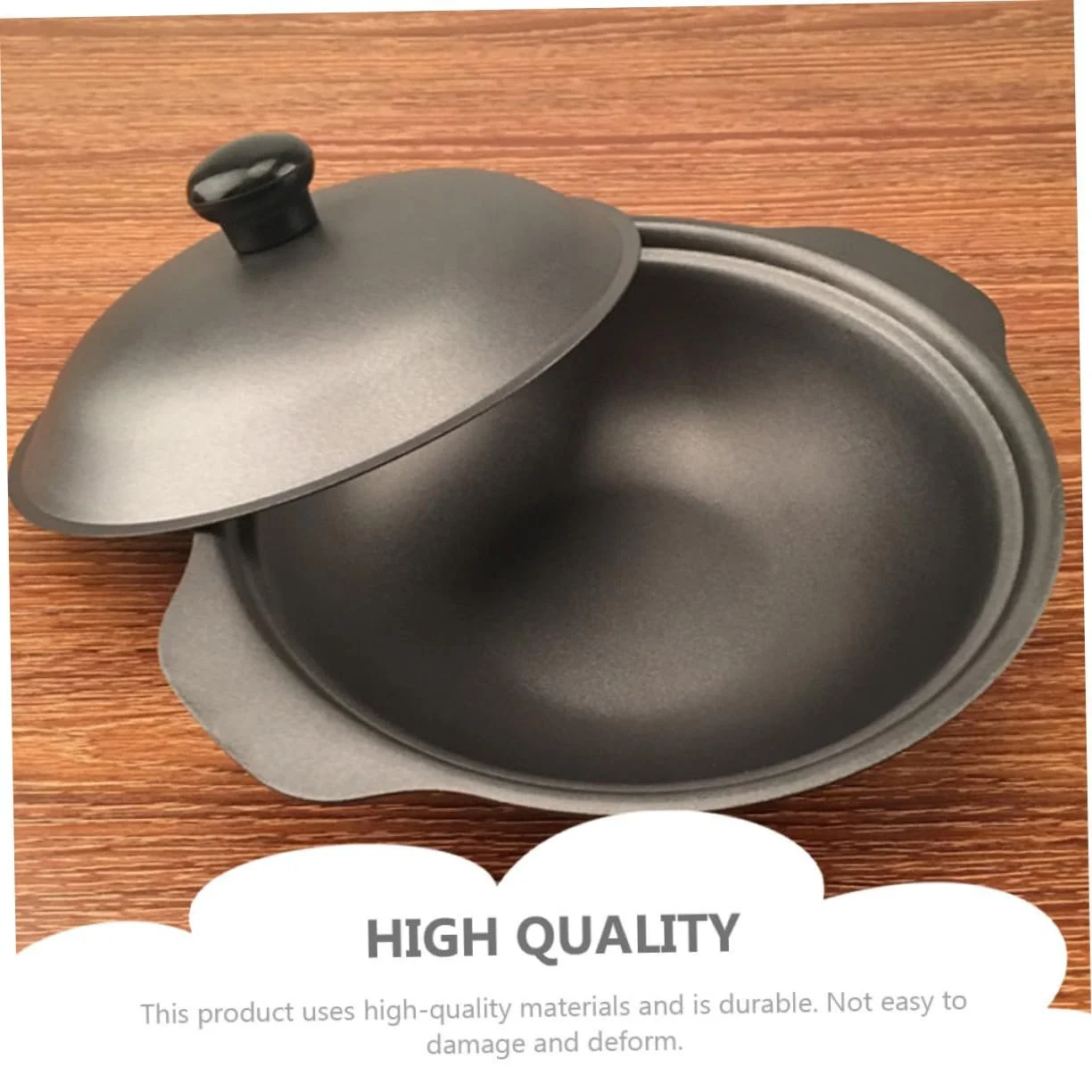 Горшок для тушения с крышкой термостойкий 22 см, фото №6