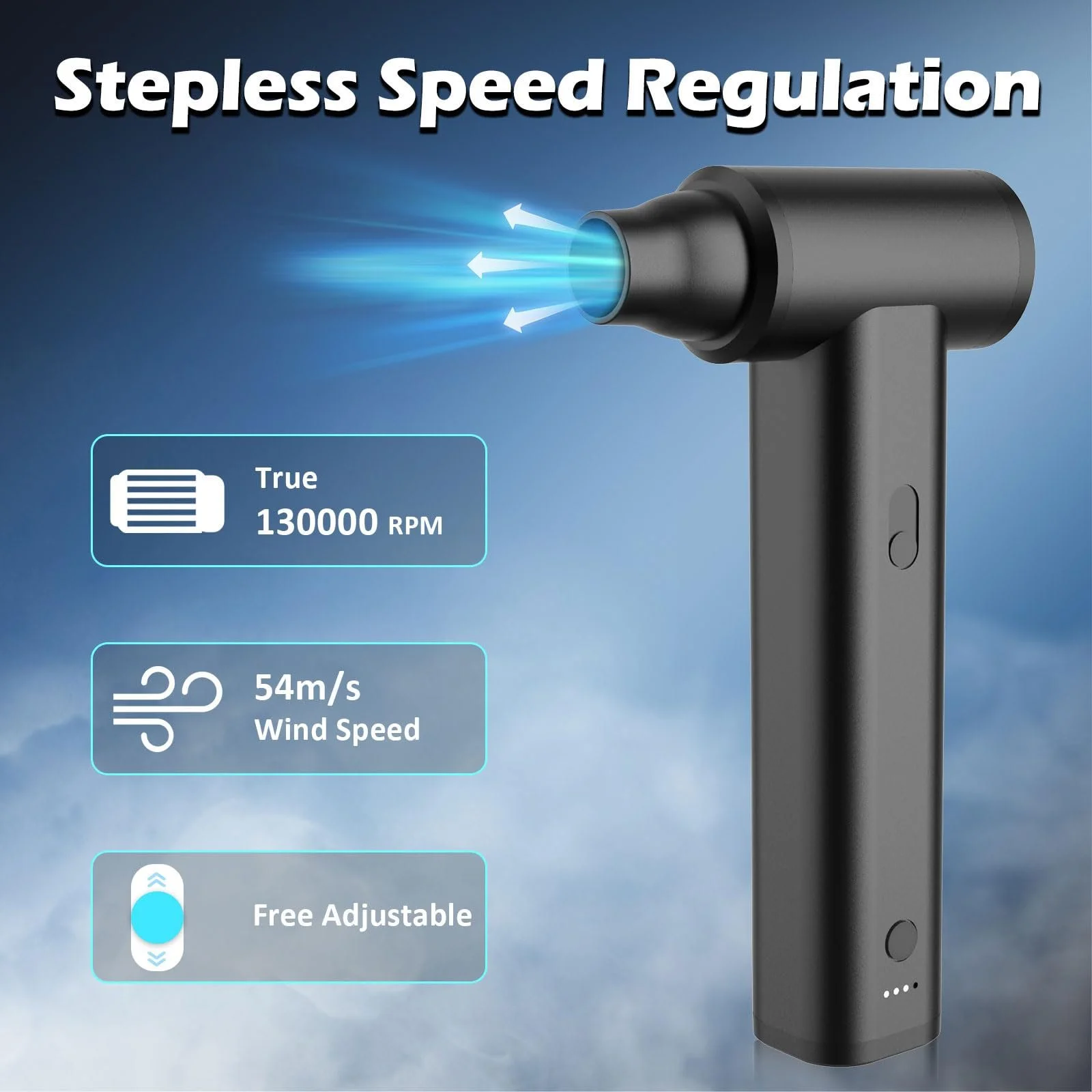 Акумуляторна повітродувка ddLUCK 130000 RPM 8000 мАг металева, фото №4