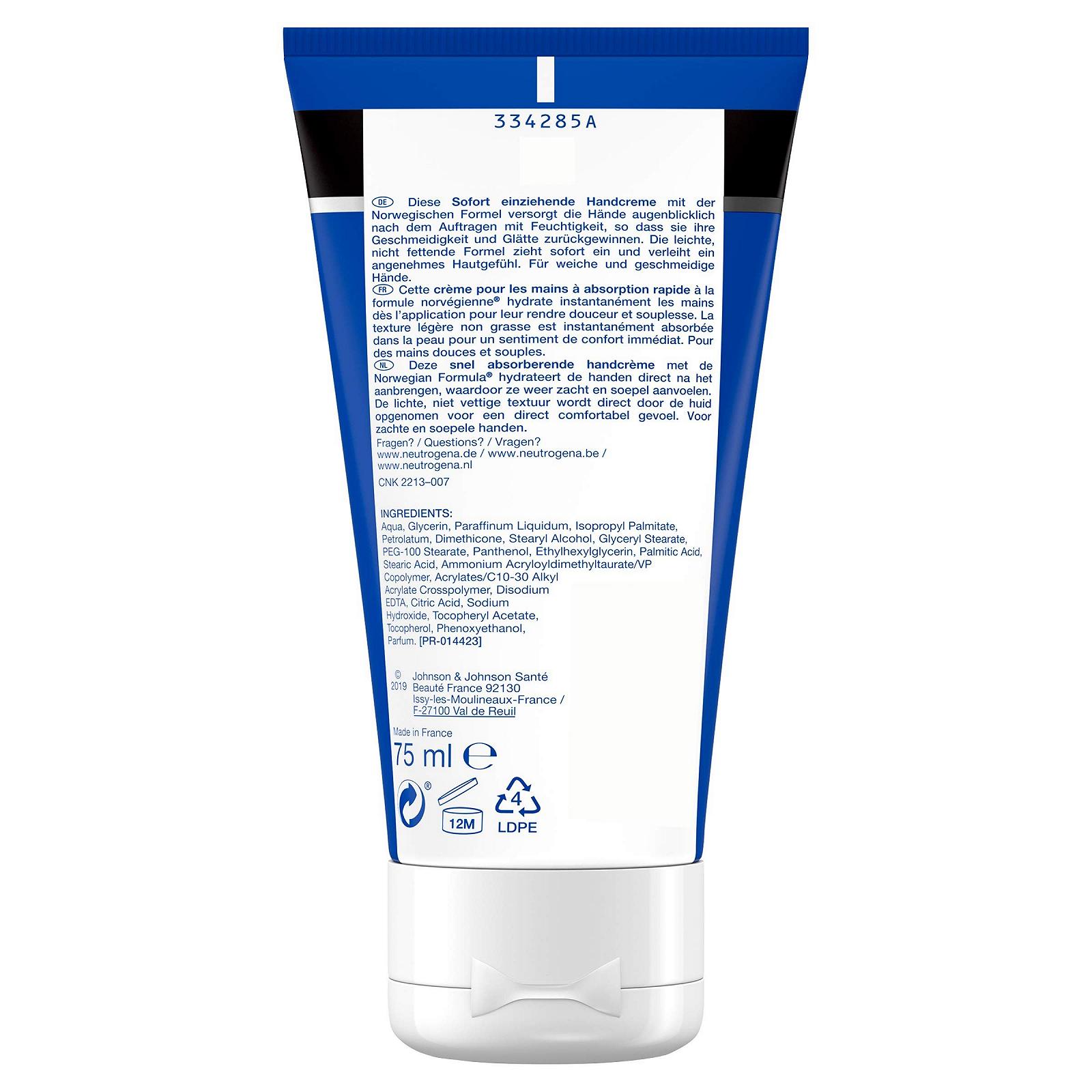 Крем для рук Neutrogena Norwegian Formula Instant Absorbent 75 мл, фото №3